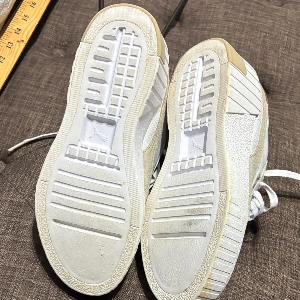 Puma White and Brown Casual Sneakers - Picture 4 of 6